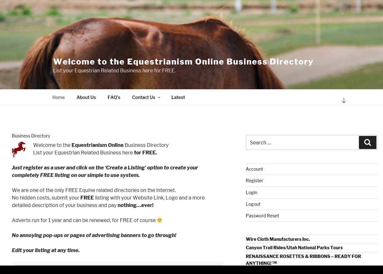 Equestrianism Online Business Directory